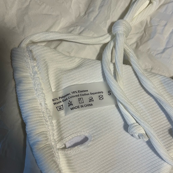 NEW White Ribbed Bikini Set - Picture 3 of 4